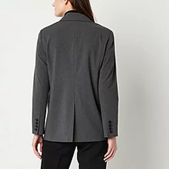 New Worthington Heathered Gray Single Button Relaxed Fit Blazer Jacket Size XXL - Picture 2 of 5